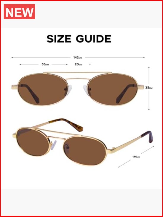 Retro Oval Small Sunglasses UV400 Metal Frame main image 6